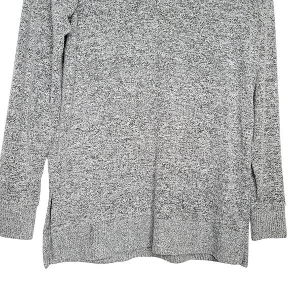 Lucky Brand V-Neck Marled Grey High Low Hemline Sweater, Size Small - Picture 4 of 9
